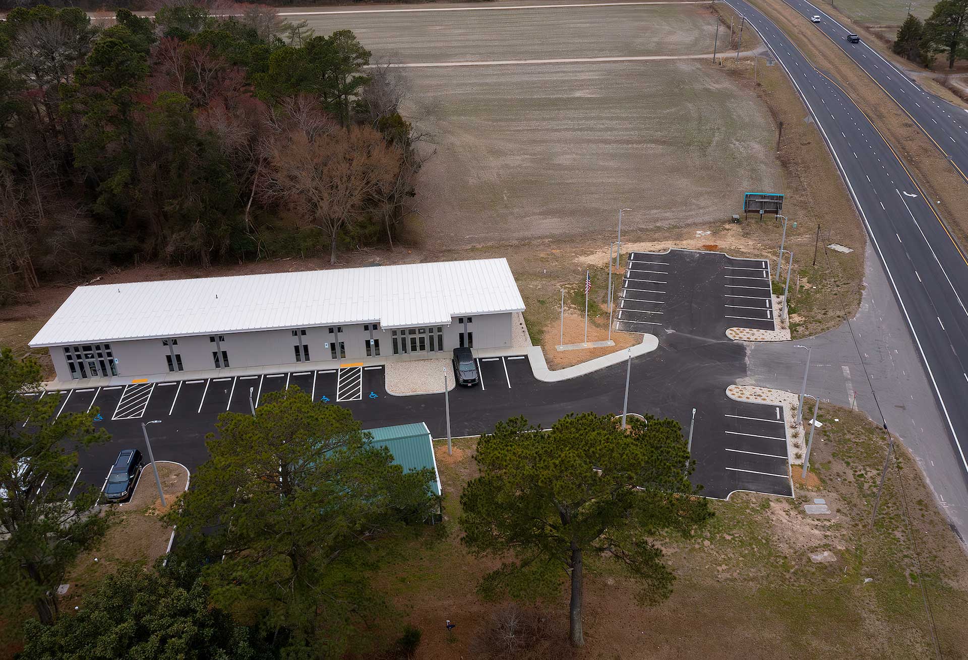 Aerial view of the new telework center in King and Queen county Hub33